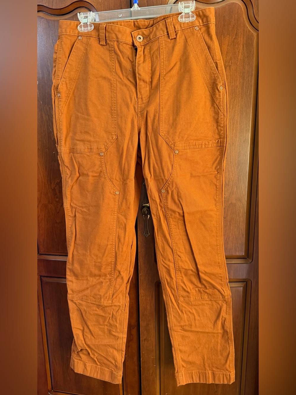 Duluth Trading Co Women's Straight-Leg Work Pants in Orange